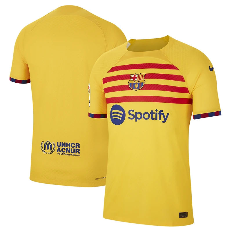 Men's Nike Yellow Barcelona 2022/23 Fourth Vapor Match Authentic Jersey