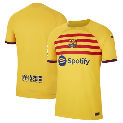 Men's Nike Yellow Barcelona 2022/23 Fourth Vapor Match Authentic Jersey