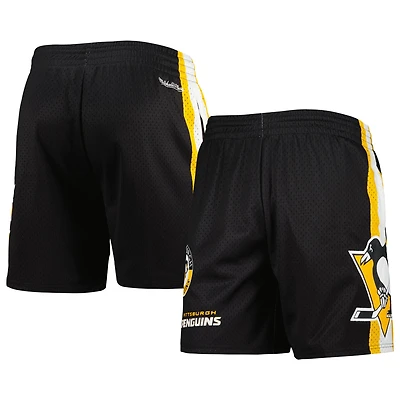 Men's Mitchell & Ness Black Pittsburgh Penguins City Collection Mesh Shorts