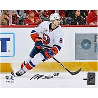 New York Islanders Alexander Romanov Autographed 8" x 10" White Jersey with Puck Photograph