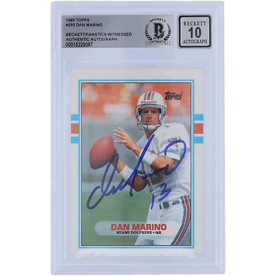 Dan Marino Miami Dolphins Autographed 1989 Topps #293 Beckett Fanatics Witnessed Authenticated 10 Card