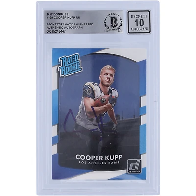 Cooper Kupp Los Angeles Rams Autographed 2017 Panini Donruss Rated Rookie #329 Beckett Fanatics Witnessed Authenticated 10 Rookie Card