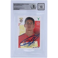 Darwin Núñez Benfica Autographed 2020-21 Panini Futebol Sticker #52 BAS Authenticated 10 Rookie Card