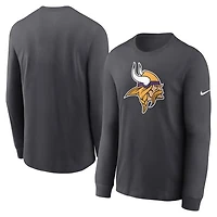 Men's Nike Anthracite Minnesota Vikings Primary Logo Long Sleeve T-Shirt
