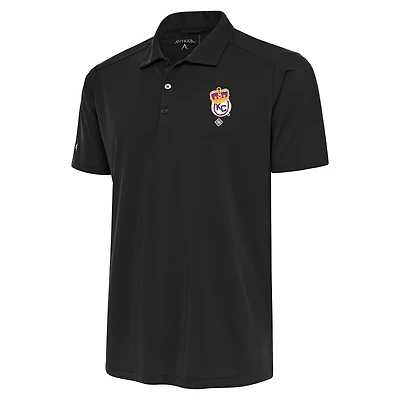 Men's Antigua Charcoal Kansas City Monarchs Big & Tall Tribute Polo