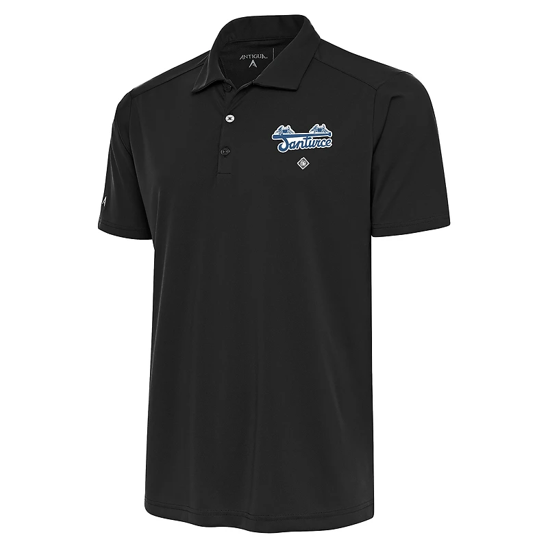 Men's Antigua Charcoal Santurce Cangrejeros Big & Tall Tribute Polo