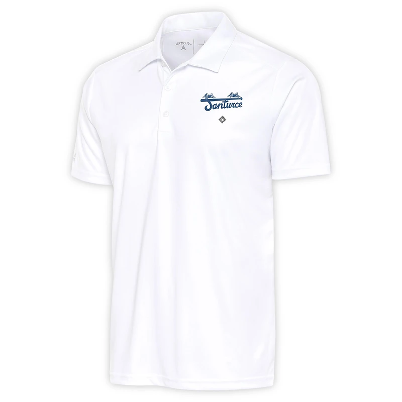 Men's Antigua White Santurce Cangrejeros Big & Tall Tribute Polo