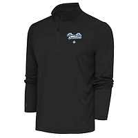 Men's Antigua Charcoal Santurce Cangrejeros Tribute Quarter-Zip Pullover Top