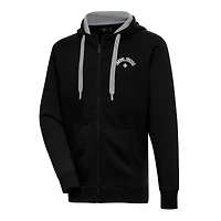 Men's Antigua Black Seattle Steelheads Victory Full-Zip Hoodie