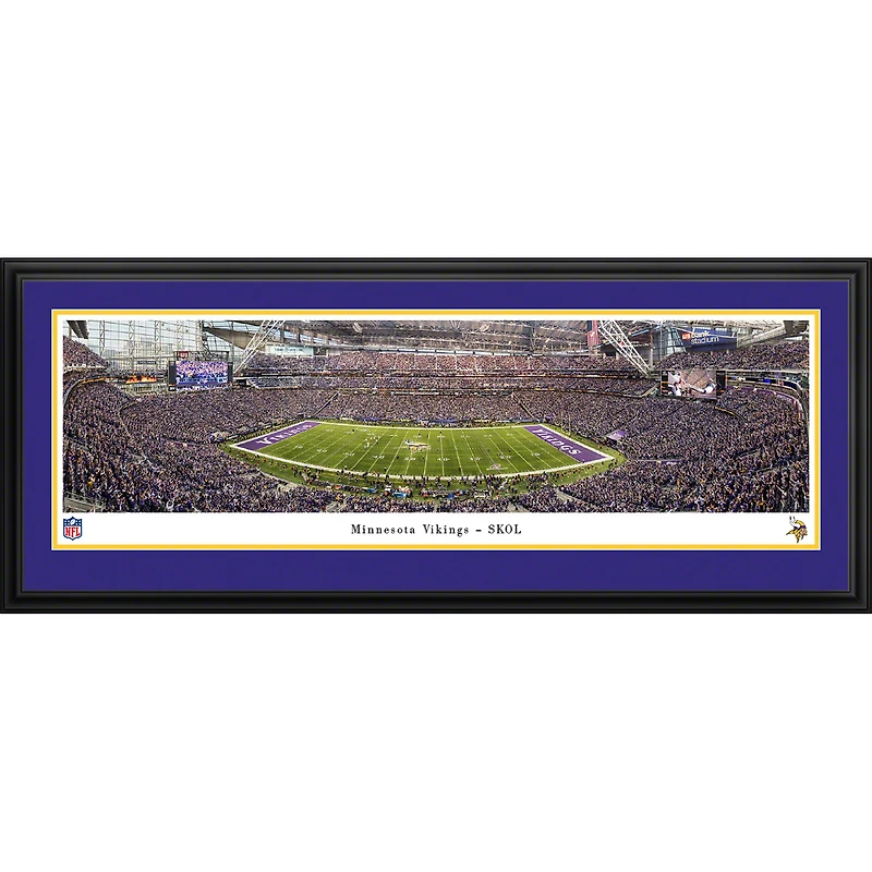 Minnesota Vikings 18'' x 44'' SKOL Double Mat Deluxe Frame Panoramic