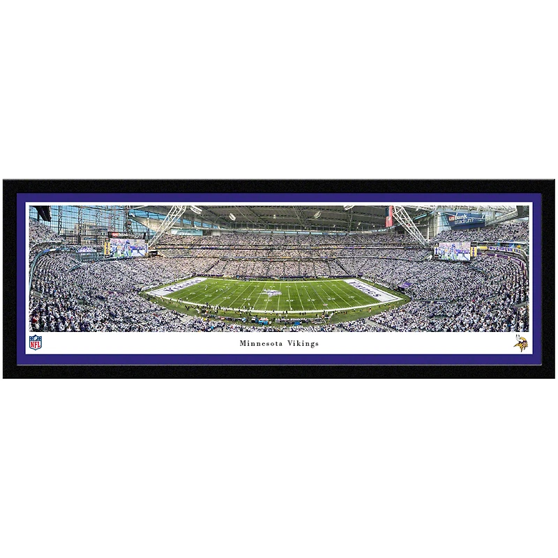 Minnesota Vikings 15'' x 41.5'' Whiteout Game Single Mat Select Frame Panoramic