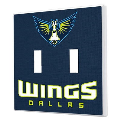 Dallas Wings Solid Design Double Toggle Light Switch Plate