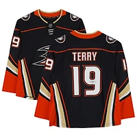 Troy Terry Anaheim Ducks Autographed Fanatics Black Breakaway Jersey