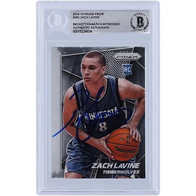 Zach LaVine Minnesota Timberwolves Autographed 2014-15 Panini Prizm #262 Beckett Fanatics Witnessed Authenticated Rookie Card