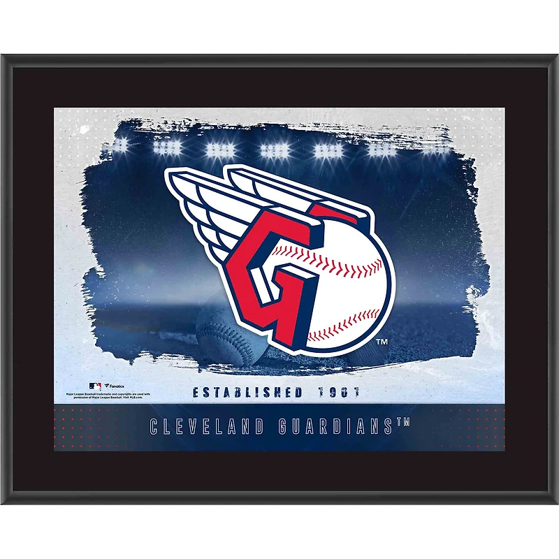 Cleveland Guardians Framed 10.5" x 13" Sublimated Horizontal Team Logo Plaque