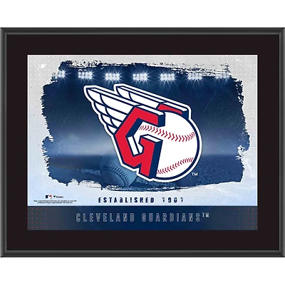 Cleveland Guardians Framed 10.5" x 13" Sublimated Horizontal Team Logo Plaque
