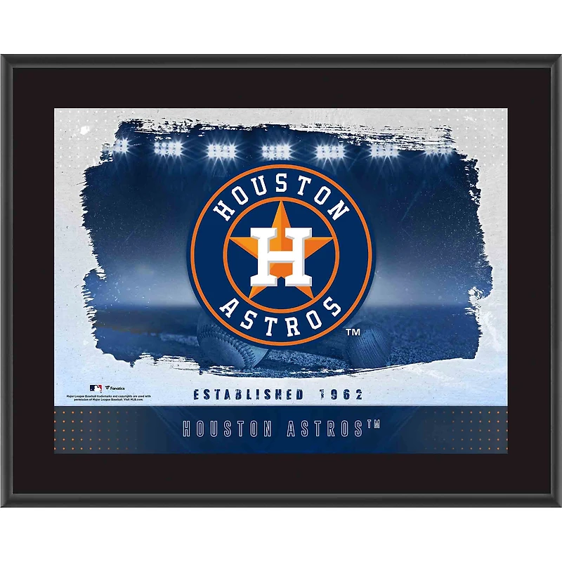 Houston Astros Framed 10.5" x 13" Sublimated Horizontal Team Logo Plaque
