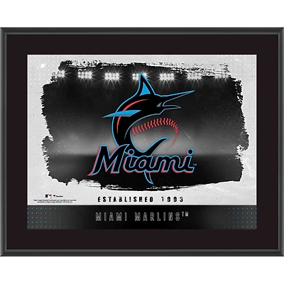 Miami Marlins Framed 10.5" x 13" Sublimated Horizontal Team Logo Plaque