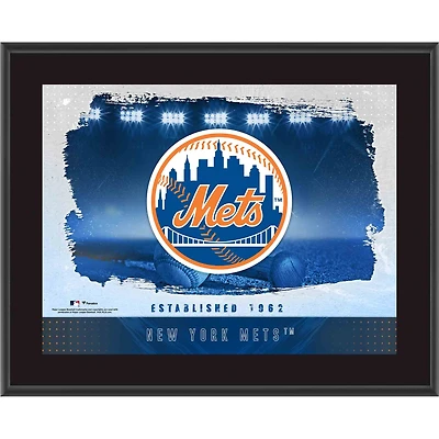 New York Mets Framed 10.5" x 13" Sublimated Horizontal Team Logo Plaque