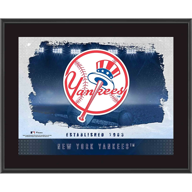 New York Yankees Framed 10.5" x 13" Sublimated Horizontal Team Logo Plaque