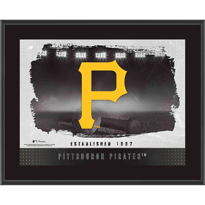Pittsburgh Pirates Framed 10.5" x 13" Sublimated Horizontal Team Logo Plaque