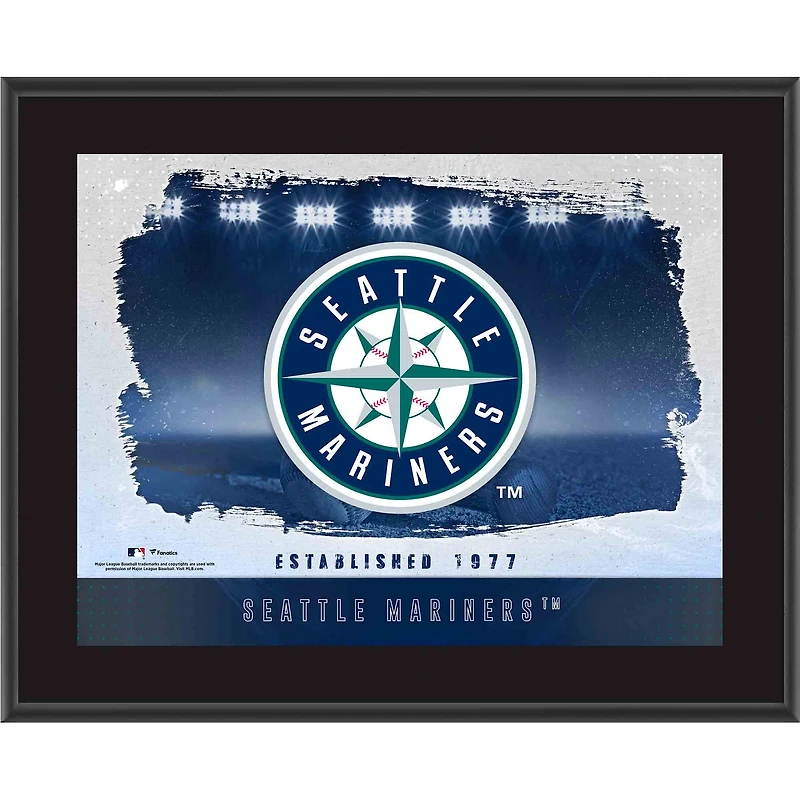 Seattle Mariners Framed 10.5" x 13" Sublimated Horizontal Team Logo Plaque