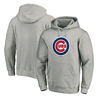 Men's Gray Chicago Cubs Official Team Logo Pullover Hoodie