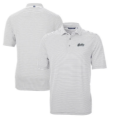 Men's Cutter & Buck Gray UCF Knights Citronaut Virtue Eco Pique Stripe Recycled Polo