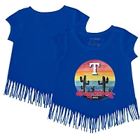 Girls Toddler Tiny Turnip Royal Texas Rangers 2023 Spring Training Fringe T-Shirt