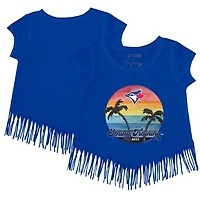Girls Toddler Tiny Turnip Royal Toronto Blue Jays 2023 Spring Training Fringe T-Shirt
