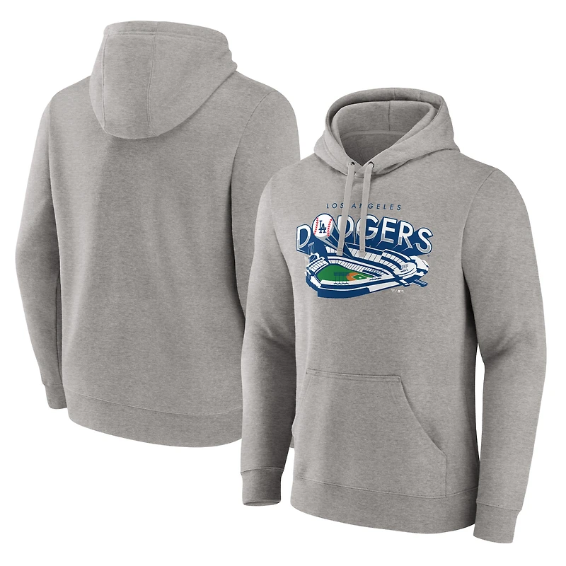 Men's Gray Los Angeles Dodgers Heater State of Mind Pullover Hoodie
