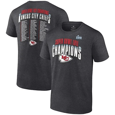 Men's Fanatics Heather Charcoal Kansas City Chiefs Super Bowl LVII Champions Made The Cut T-Shirt