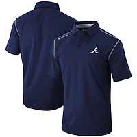 Men's Columbia Navy Atlanta Braves Omni-Wick Shotgun Polo