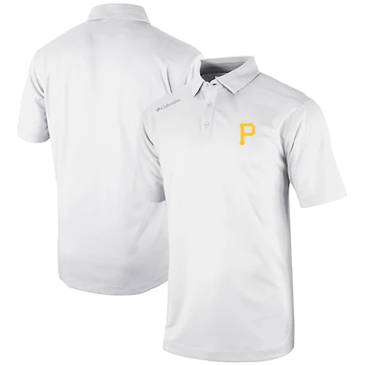 Men's Columbia White Pittsburgh Pirates Omni-Wick Shotgun Polo