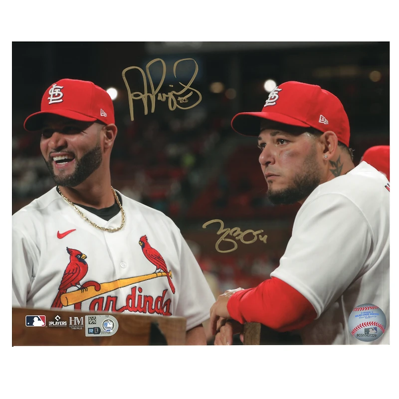 Albert Pujols & Yadier Molina St. Louis Cardinals Multi-Signed 8" x 10" Laughing Photograph