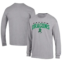 Men's Champion Gray Dayton Dragons Jersey Long Sleeve T-Shirt