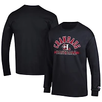 Men's Champion Black Hickory Crawdads Jersey Long Sleeve T-Shirt