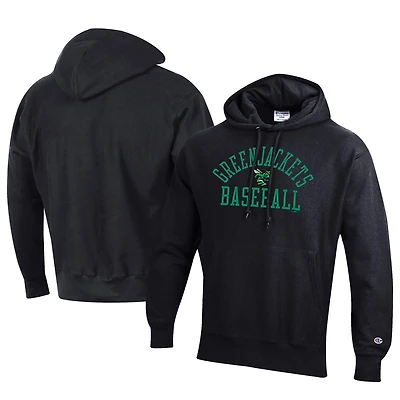 Men's Champion Black Augusta GreenJackets Baseball Reverse Weave Pullover Hoodie