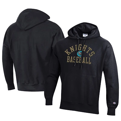 Men's Champion Black Charlotte Knights Baseball Reverse Weave Pullover Hoodie
