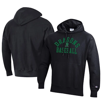 Men's Champion Black Dayton Dragons Baseball Reverse Weave Pullover Hoodie