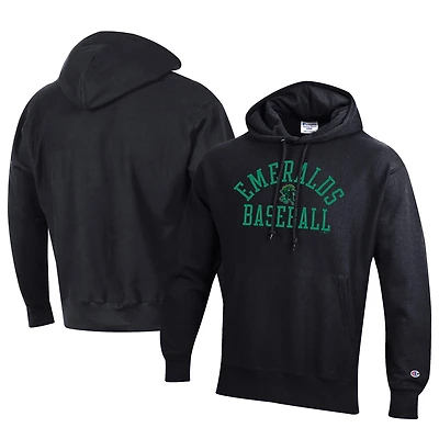 Men's Champion Black Eugene Emeralds Baseball Reverse Weave Pullover Hoodie