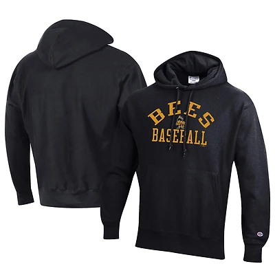 Men's Champion Black Salt Lake Bees Baseball Reverse Weave Pullover Hoodie