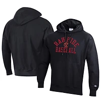 Men's Champion Black Visalia Rawhide Baseball Reverse Weave Pullover Hoodie