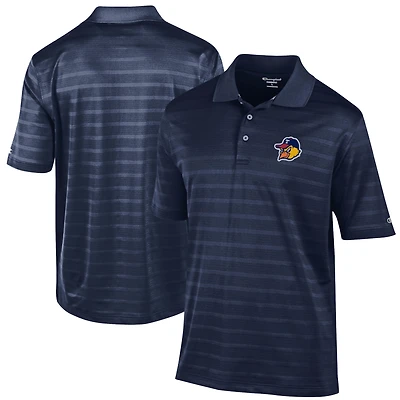 Men's Champion Navy Toledo Mud Hens Logo Textured Solid Polo
