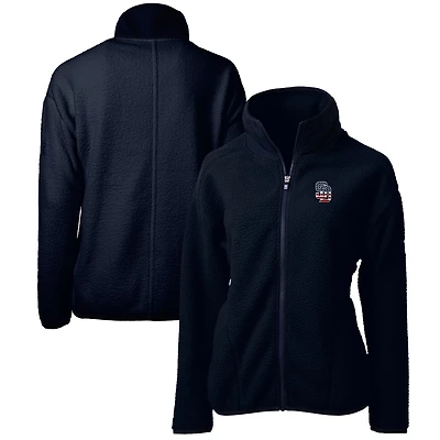 Women's Cutter & Buck Navy San Diego Padres Americana Logo Cascade Eco Sherpa Full-Zip Fleece Jacket