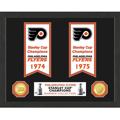 Highland Mint Philadelphia Flyers Two-Time Stanley Cup Champions 12'' x 15'' Framed Banner Collection