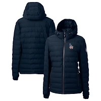 Women's Cutter & Buck Navy Los Angeles Dodgers Americana Logo Mission Ridge Repreve Eco Insulated Full-Zip Puffer Jacket