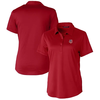 Women's Cutter & Buck Cardinal Minnesota Twins Americana Logo Prospect DryTec Textured Stretch Polo