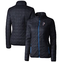 Women's Cutter & Buck Navy Pittsburgh Pirates Americana Logo Rainier PrimaLoft Eco Insulated Full-Zip Puffer Jacket