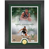 Highland Mint Giannis Antetokounmpo Milwaukee Bucks NBA Legends 13" x 16" Bronze Coin Photo Mint